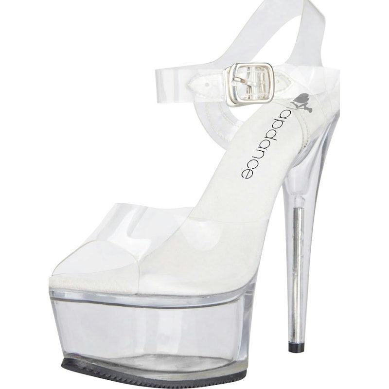 Clear Platform Sandal With Quick Release Strap 6in Heel - Lingerie