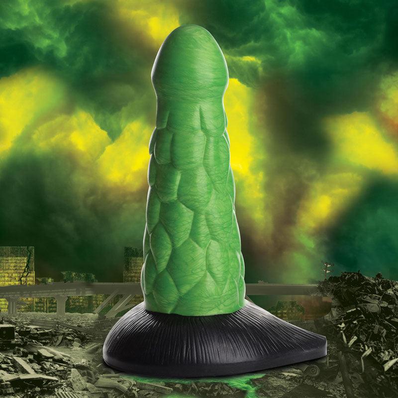 Creature Cocks Radioactive Reptile Thick Scaly Silicone Dildo - Green 19 cm Dildo - DONGS