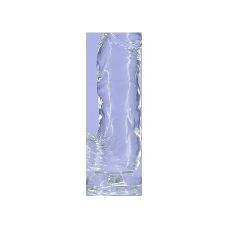 Crystal Dildo w Balls 6in Clear - Naughty by Nature Adult Store