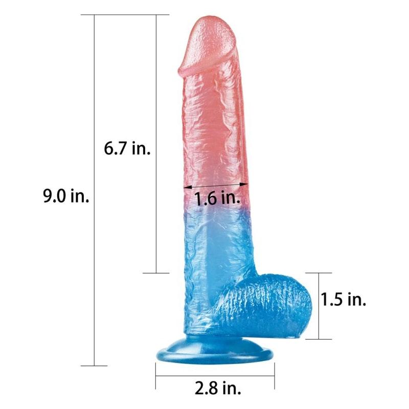 Dazzle Studs Dildo 9in Pink/Blue - Naughty by Nature Adult Store