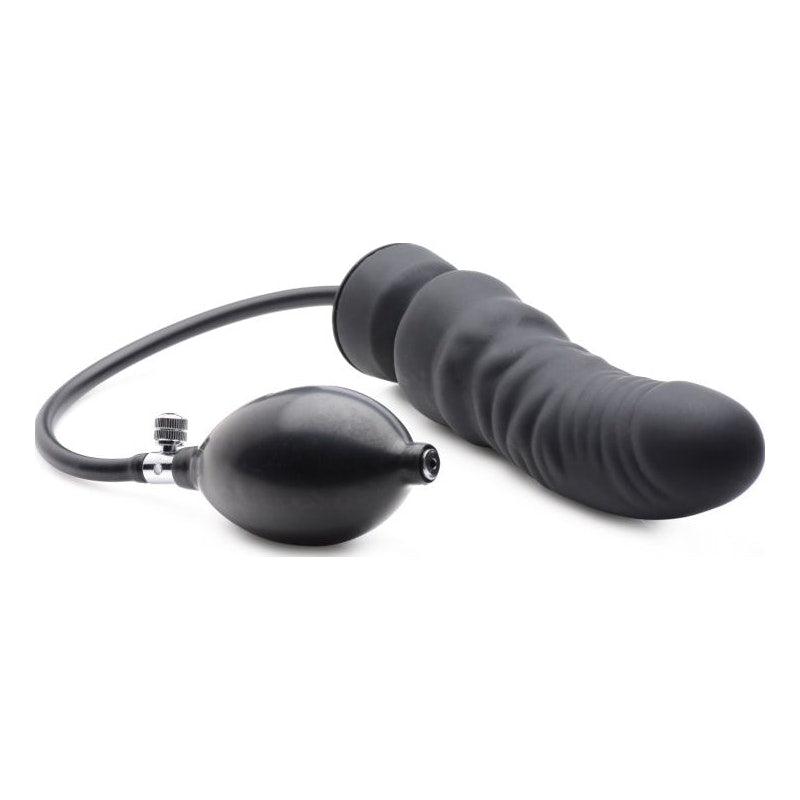 Dick Spand Inflatable Silicone Dildo Black - Adult Toys