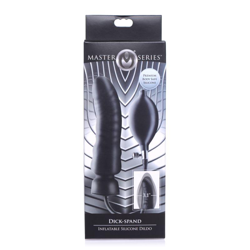 Dick Spand Inflatable Silicone Dildo Black - Adult Toys