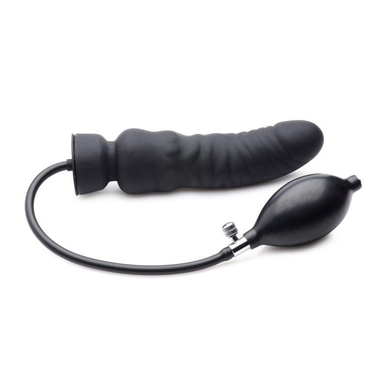 Dick Spand Inflatable Silicone Dildo Black - Adult Toys