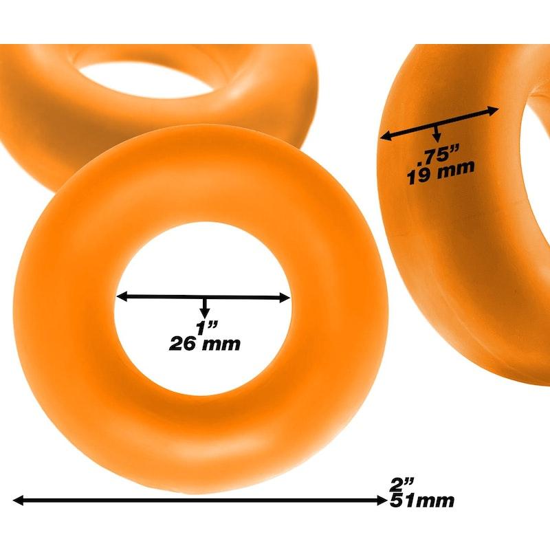 Fat Willy 3 Pc Jumbo Cockrings Orange - Naughty by Nature Adult Store