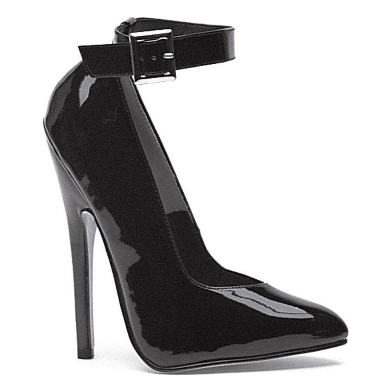 Fetish Pump w Ankle Strap Black 6in - Lingerie