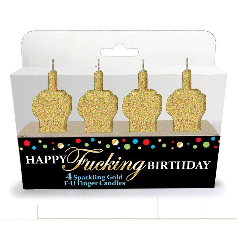 Happy Fucking Birthday FU Candle Set - Novelty Party Candles - Set of 4 - Novelties