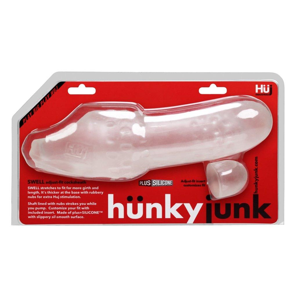 Hunkyjunk SWELL Adjust - fit Penis Extension Sleeve | Silicone Ice - Adult Toys