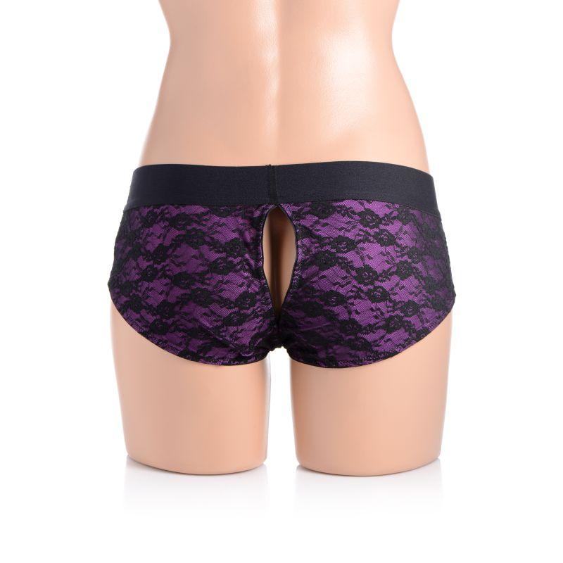 Lace Envy Panty Harness Purple L/XL - Adult Toys