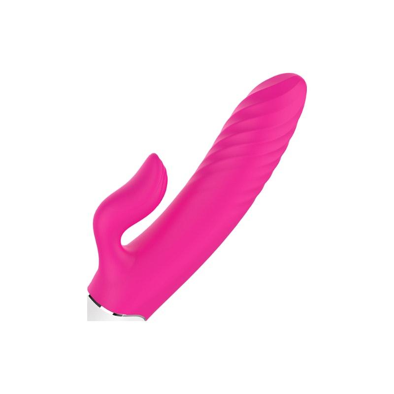 Lighter Thrusting Rabbit Vibrator Pink - Adult Toys