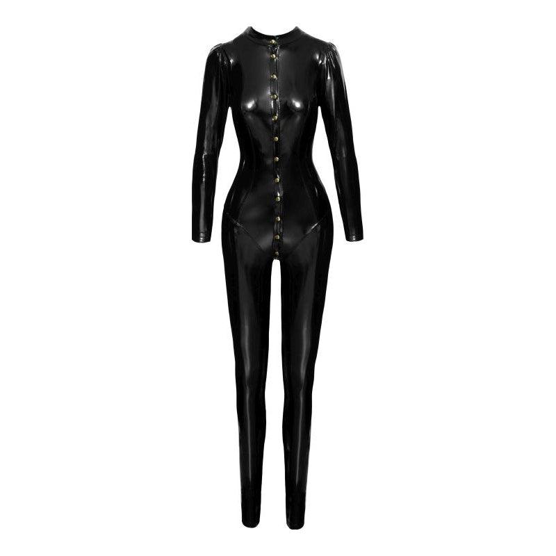 Long Button Up PVC Overall - Lingerie