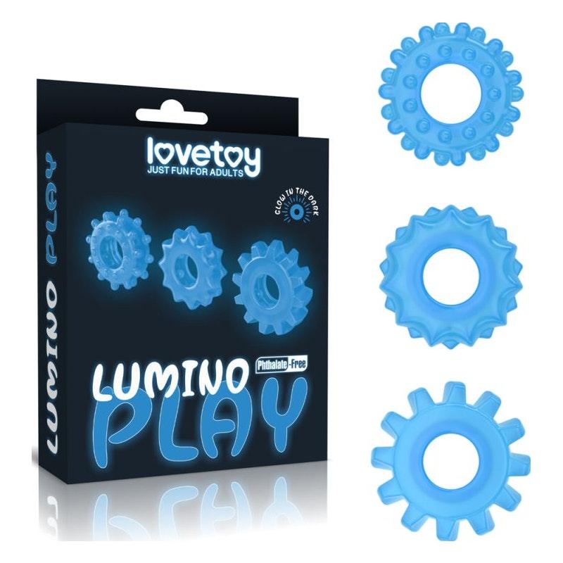 Lumino Play Penis Rings 3 Pc - Adult Toys