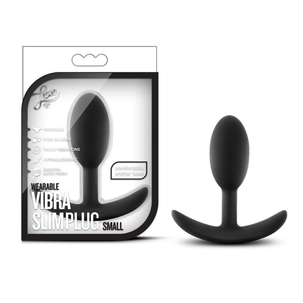 Luxe Wearable Vibra Slim Plug Small Black - Naughty by Nature Adult Store
