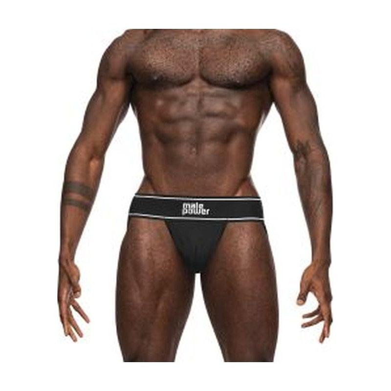 Male Power Modal Rib Jock Black - Lingerie