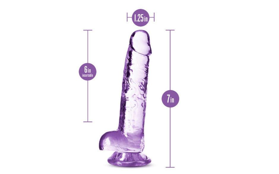 Naturally Yours 7" Crystaline Dildo Amethyst - Adult Toys