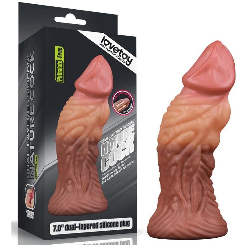 Nature Cock 7in Dual Layer Huge ALIEN Silicone Butt Plug Dildo - Adult Toys