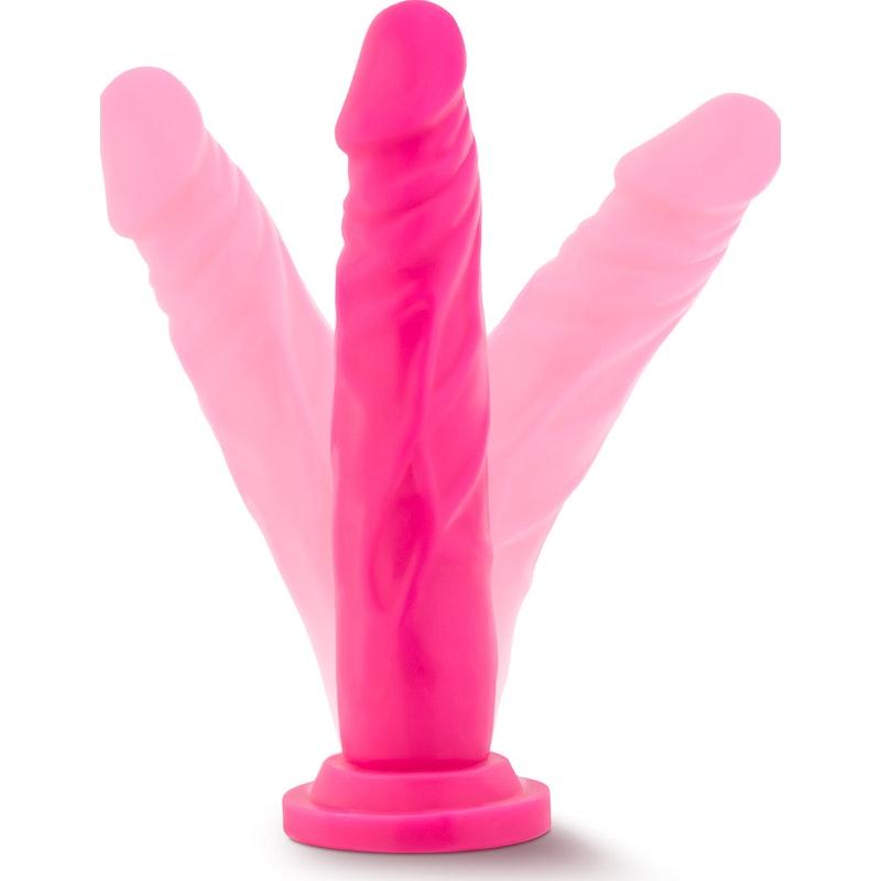 Neo Dual Density Cock 7.5in Neon Pink - Naughty by Nature Adult Store
