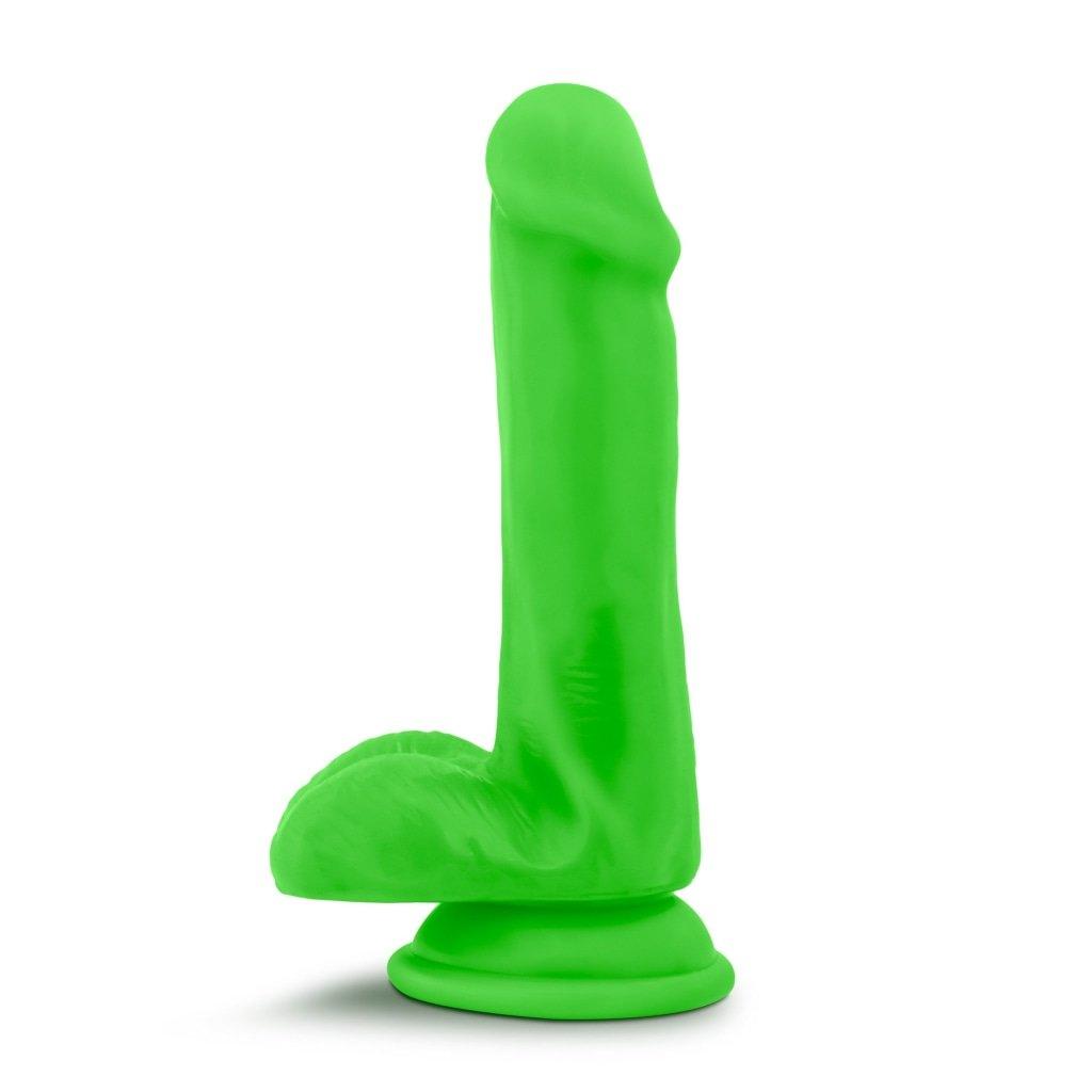 Neo Elite 6in Silicone Dual Density Cock with Balls Neon Green - Naughty by Nature Adult Store