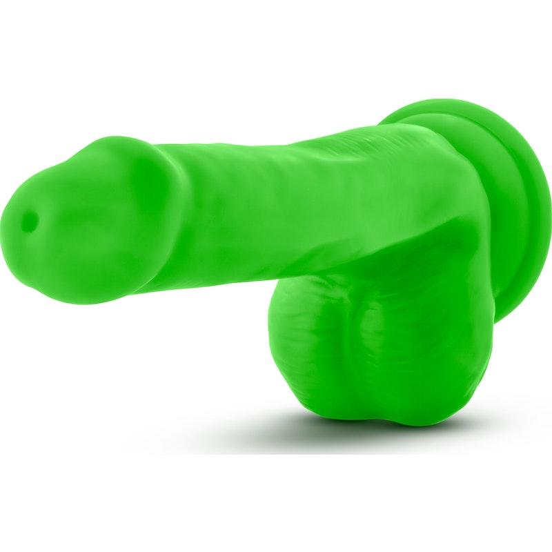 Neo Elite 6in Silicone Dual Density Cock with Balls Neon Green - Naughty by Nature Adult Store