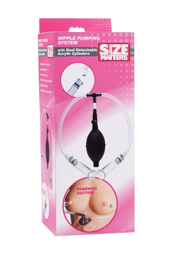Nipple Pumping System with Dual Cylinders - Naughty by Nature Adult Store