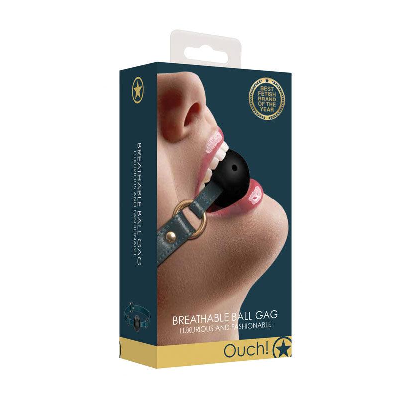 OUCH! Halo - Breathable Ball Gag - Green Mouth Restraint - BONDAGE - TOYS