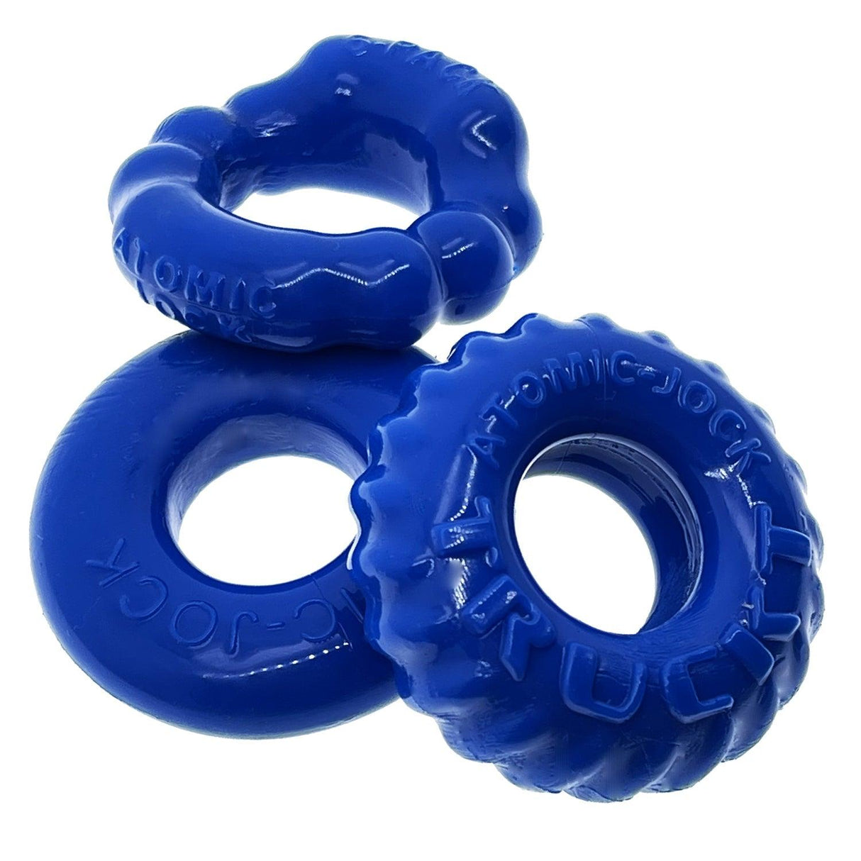OxBalls Bonemaker 3 - Piece Cockring Set | Flexible Flextpr - Pool Blue - Adult Toys