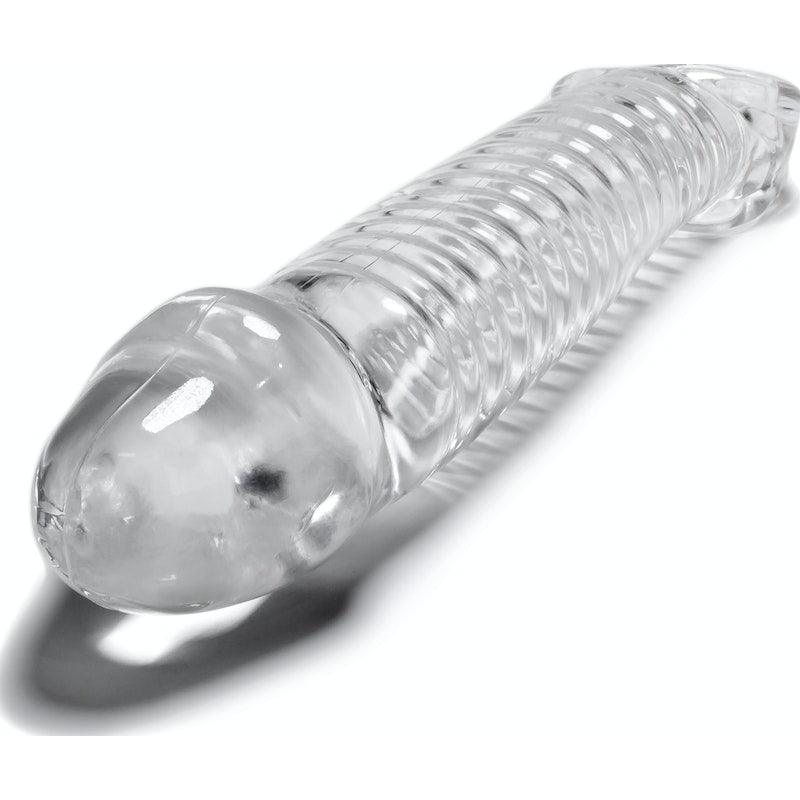 OxBalls Muscle Cocksheath – Clear TPR Penis Enhancer & Massager - Adult Toys