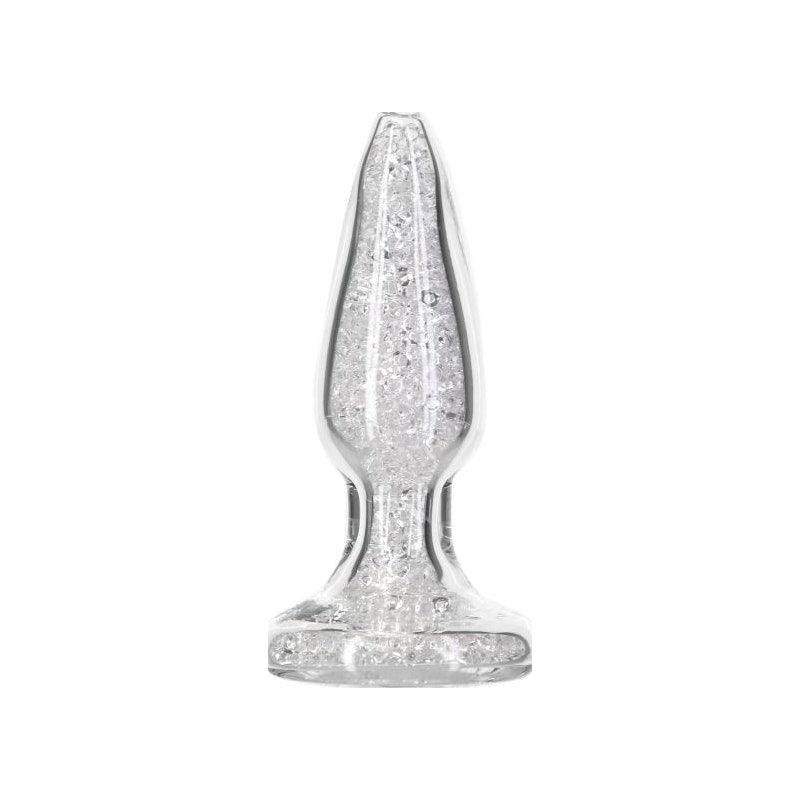 Pillow Talk Fancy Luxurious Glass Anal Plug w Clear Gem - Adult Toys