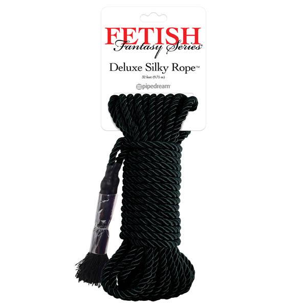 Pipedream Fetish Fantasy Deluxe Silky Bondage Rope – Black, 9.75m - BONDAGE - TOYS