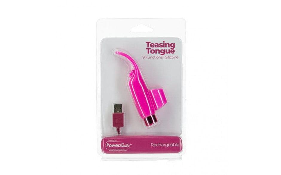Power Bullet Teasing Tongue w Rechargeable Bullet Pink - Adult Toys