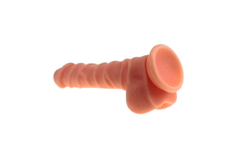 Realistic Dildo Ridged Shaft w Balls Flesh - Naughty by Nature Adult Store