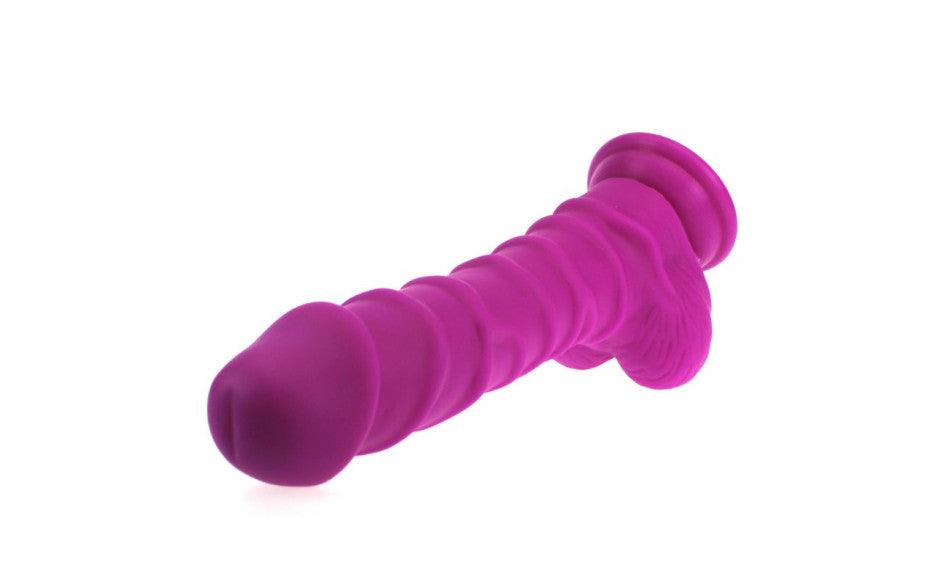 Realistic Dildo Ridged Shaft w Balls Pink - Naughty by Nature Adult Store