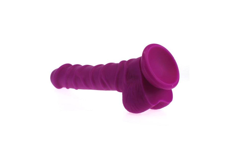 Realistic Dildo Ridged Shaft w Balls Pink - Naughty by Nature Adult Store