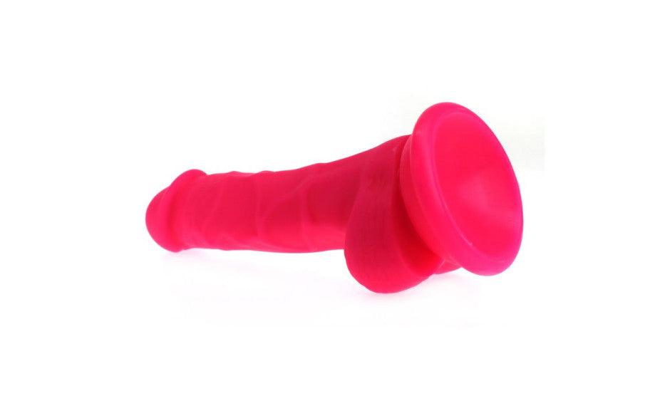 Realistic Dildo Veined Shaft w Balls Pink - Adult Toys