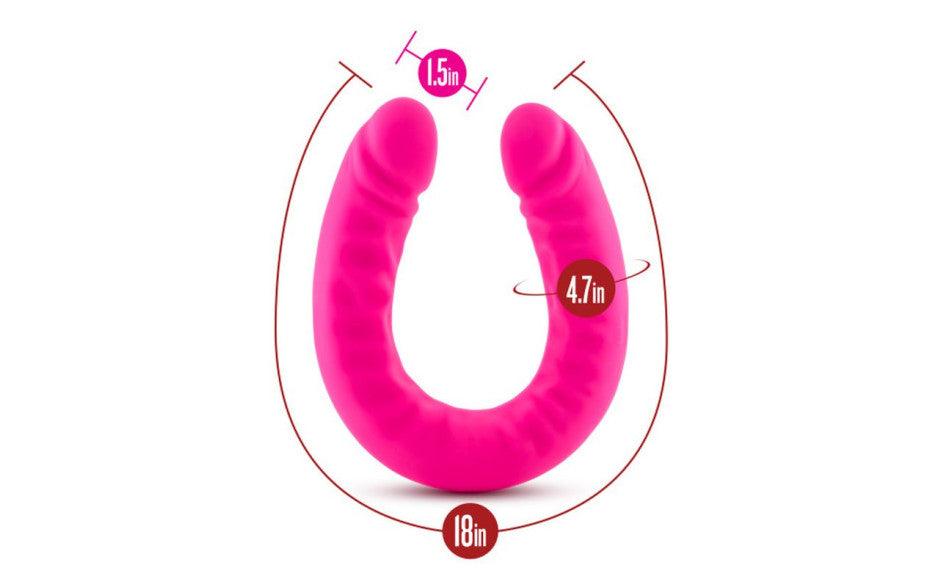 Ruse Silicone Slim 18in Hot Pink Double Dong - Naughty by Nature Adult Store