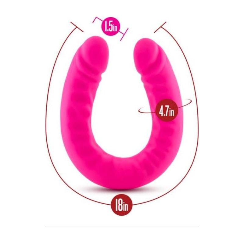 Ruse Silicone Slim 18in Hot Pink Double Dong - Naughty by Nature Adult Store