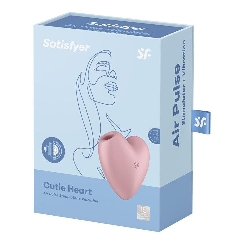 Satisfyer Cutie Heart - Light Red - Light Red USB Rechargeable Air Pulsation Stimulator with - STIMULATORS - PREMIUM