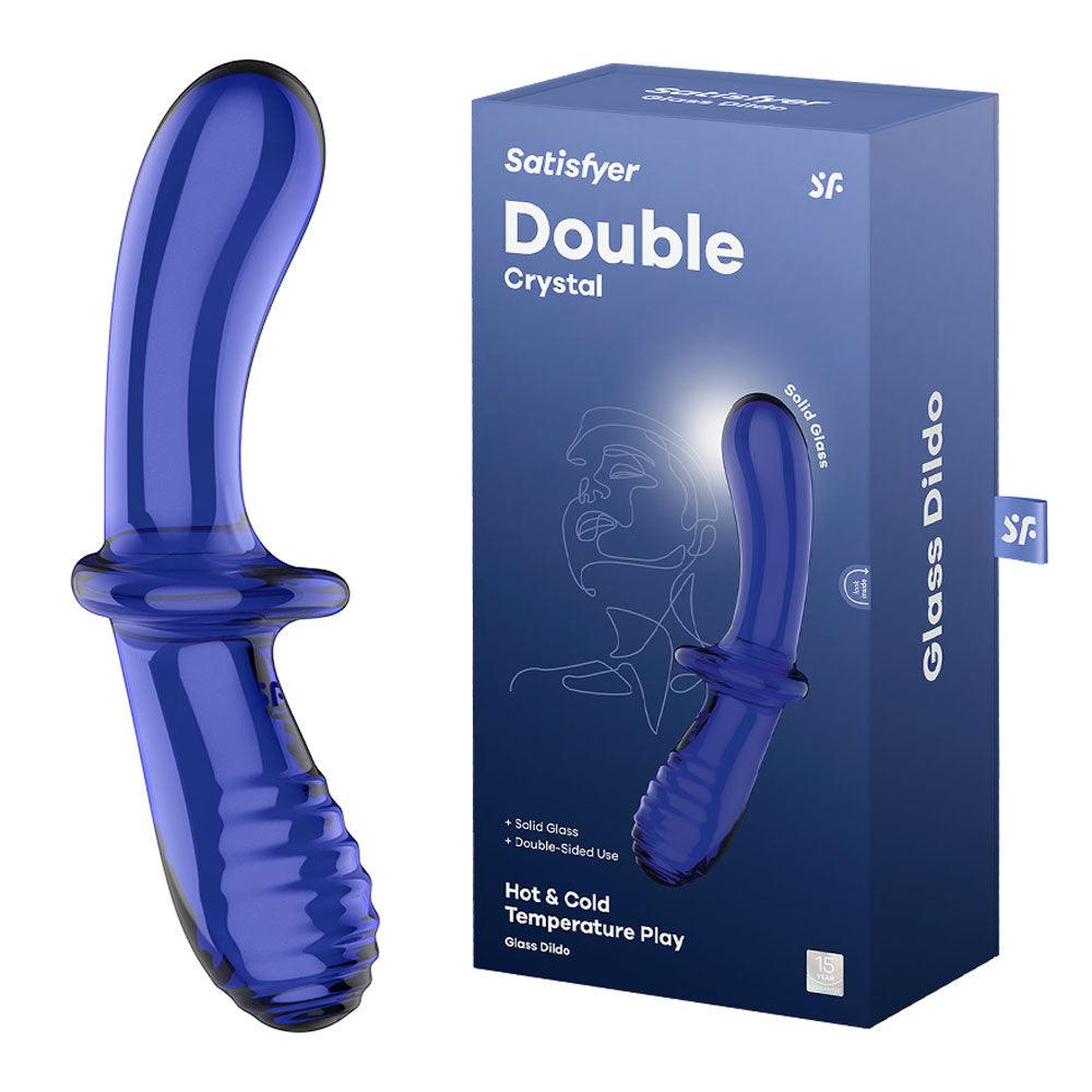 Satisfyer Double Crystal - Blue - GLASS TOYS - PREMIUM