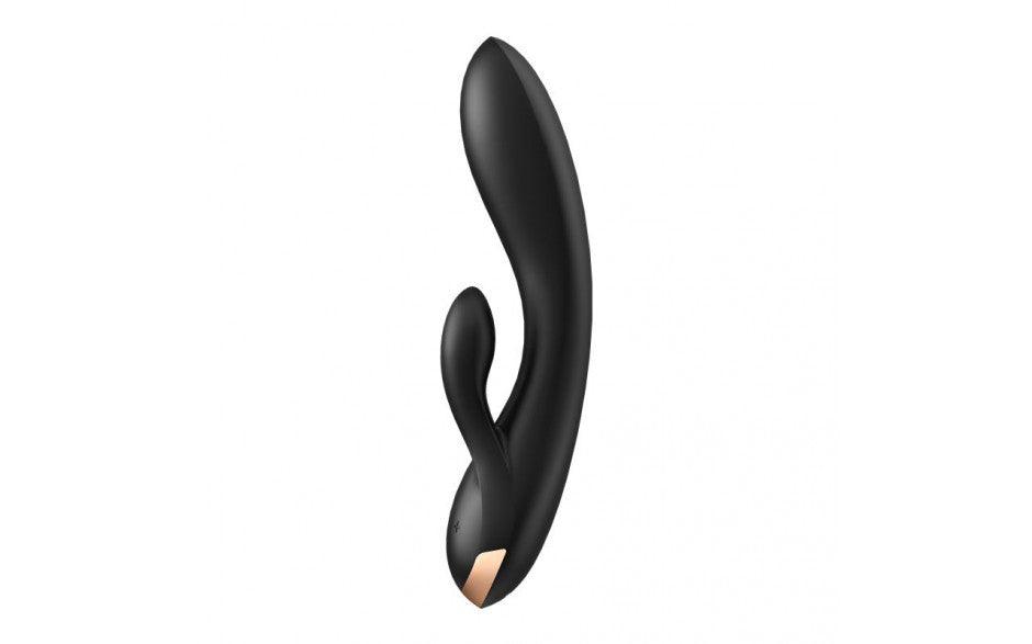 Satisfyer Double Flex App Rabbit Vibrator Black - Adult Toys