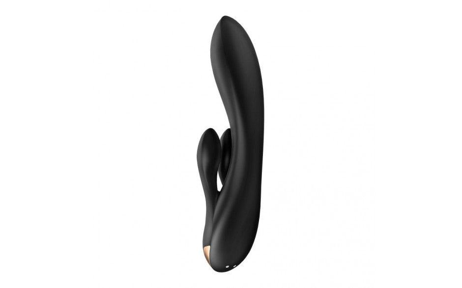 Satisfyer Double Flex App Rabbit Vibrator Black - Adult Toys