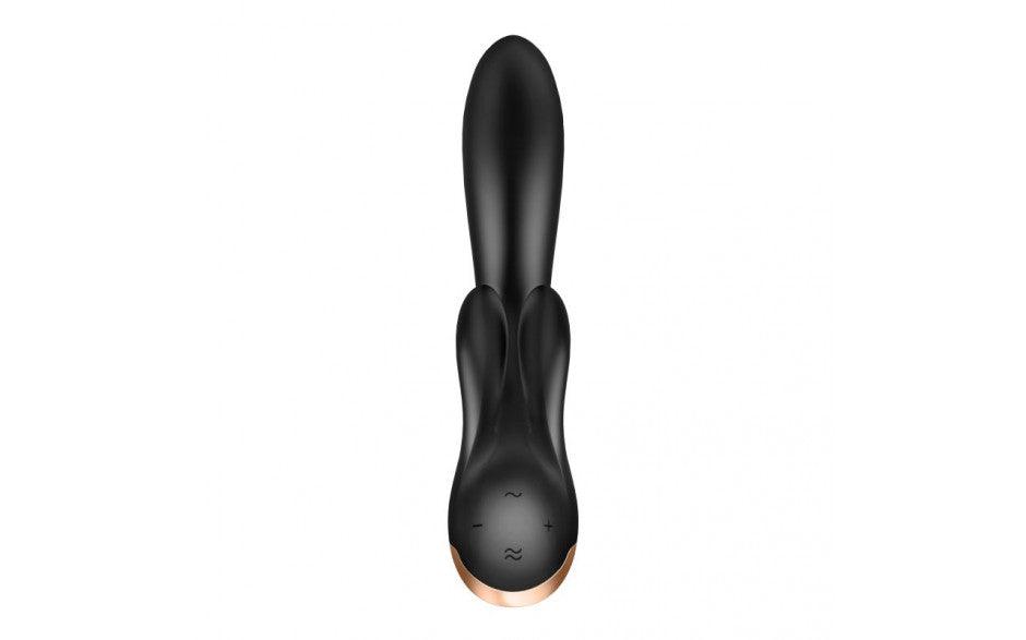 Satisfyer Double Flex App Rabbit Vibrator Black - Naughty by Nature Adult Store