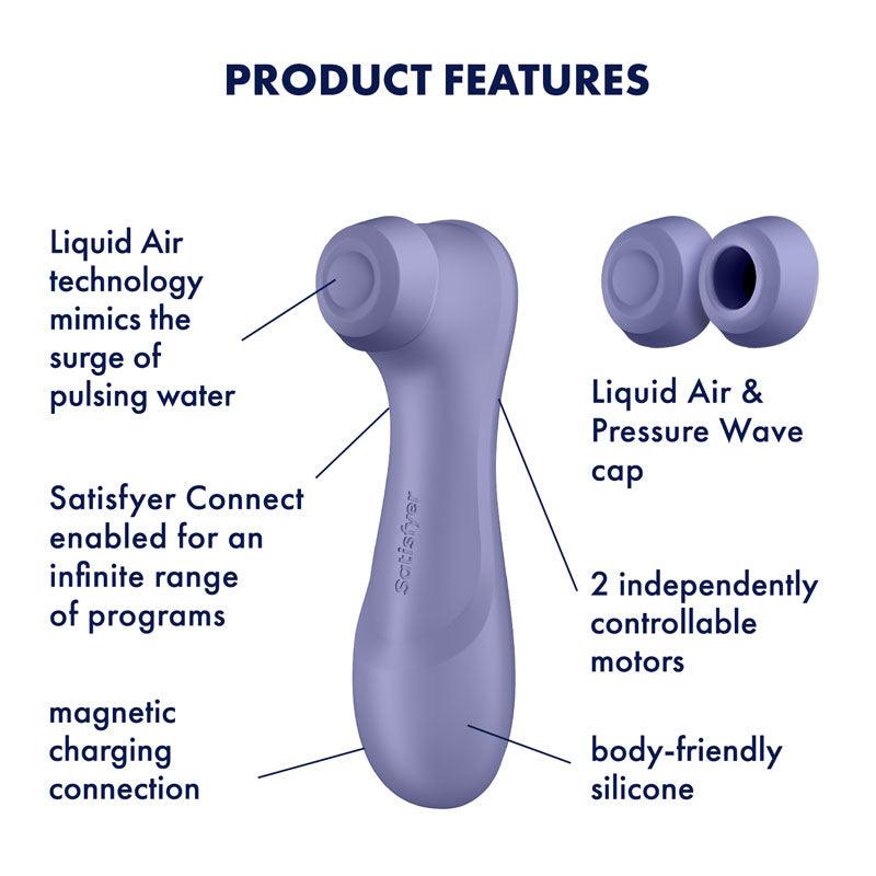 Satisfyer Pro 2 Generation 3 with App Control - Lilac Touch-Free USB-Rechargeable Clitoral Stimulator - Naughty by Nature Adult Store