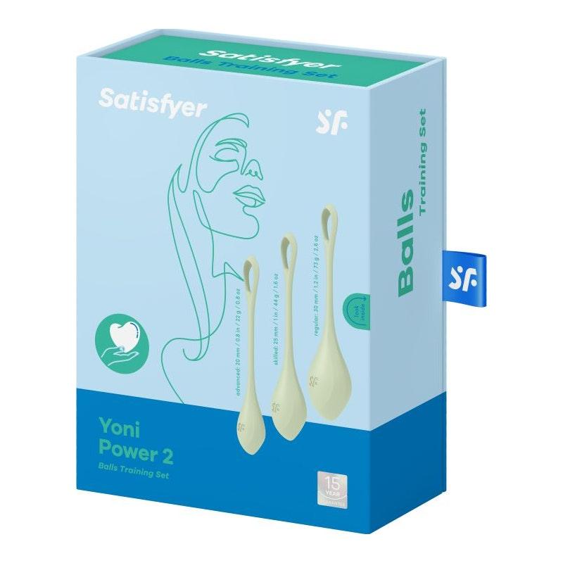 Satisfyer Yoni Power Balls 2 Green 3 Pc Set - Adult Toys