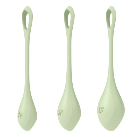 Satisfyer Yoni Power Balls 2 Green 3 Pc Set - Naughty by Nature Adult Store