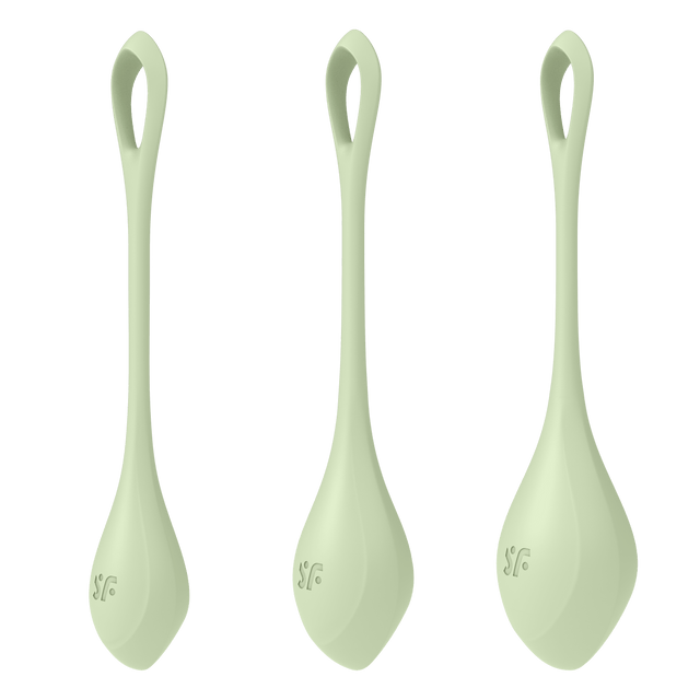Satisfyer Yoni Power Balls 2 Green 3 Pc Set - Naughty by Nature Adult Store