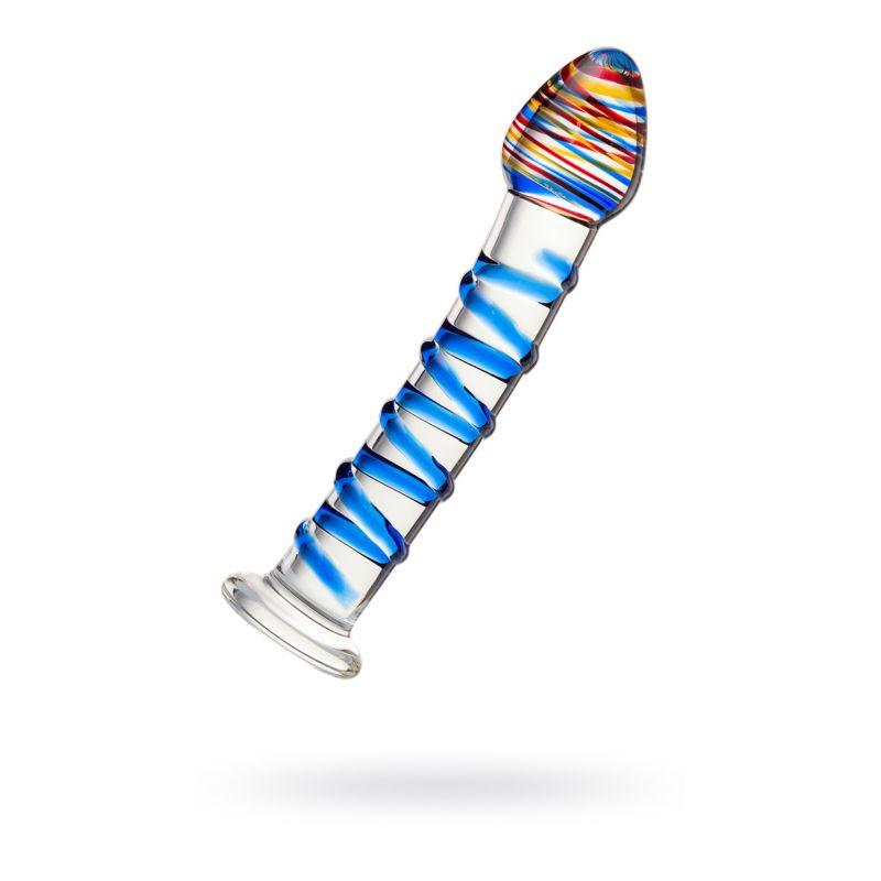 Sexus Glass Dildo Blue Swirls 18cm - Naughty by Nature Adult Store