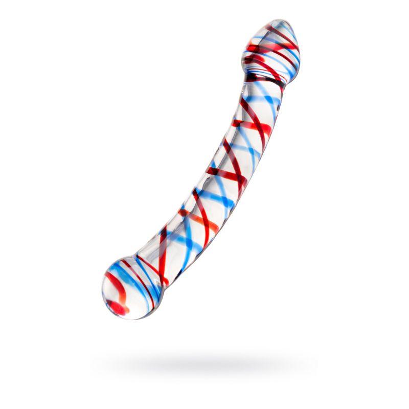 Sexus Glass Dildo Curved Blue/Red 20 cm - Naughty by Nature Adult Store