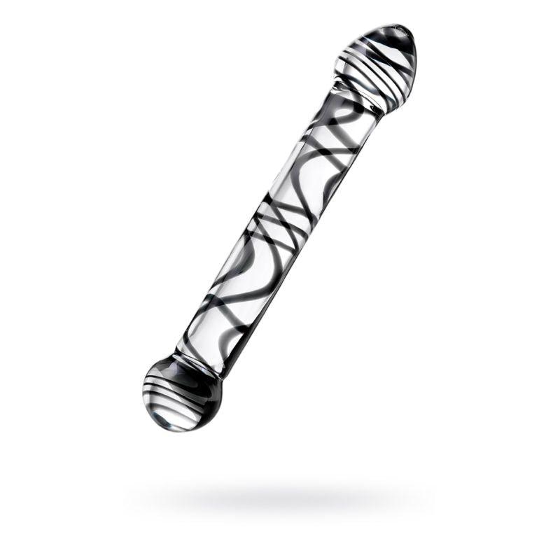Sexus Glass Dildo Duo Black Swirl 20.5cm - Naughty by Nature Adult Store
