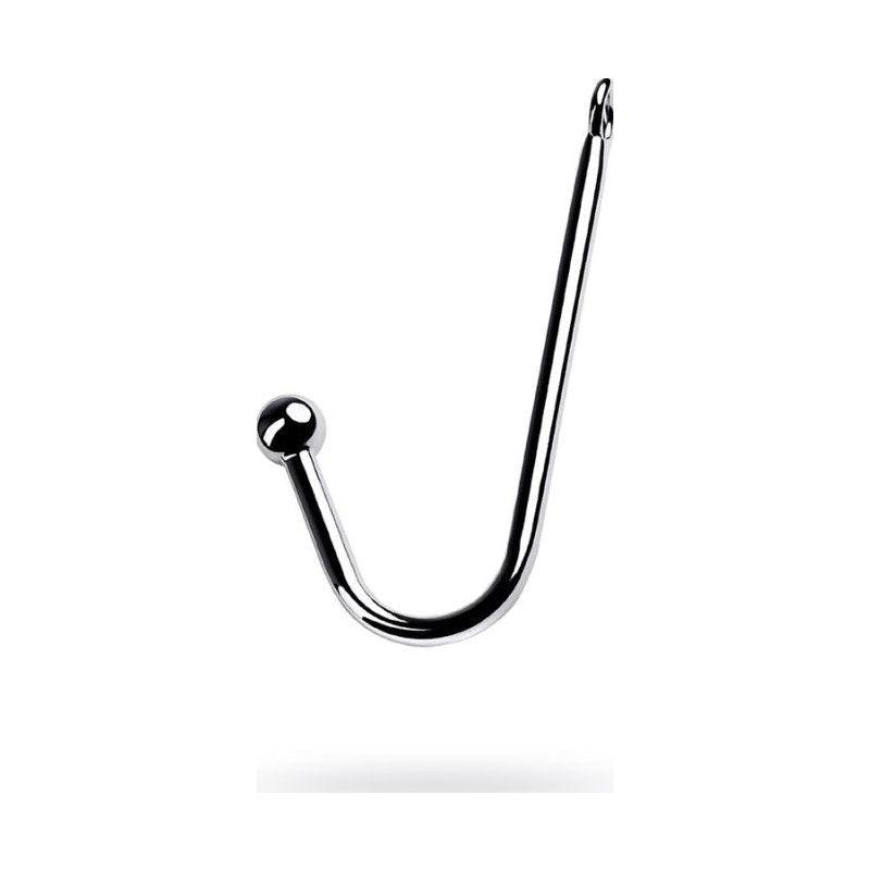 Silver Metal Anal Hook w Ball - Adult Toys