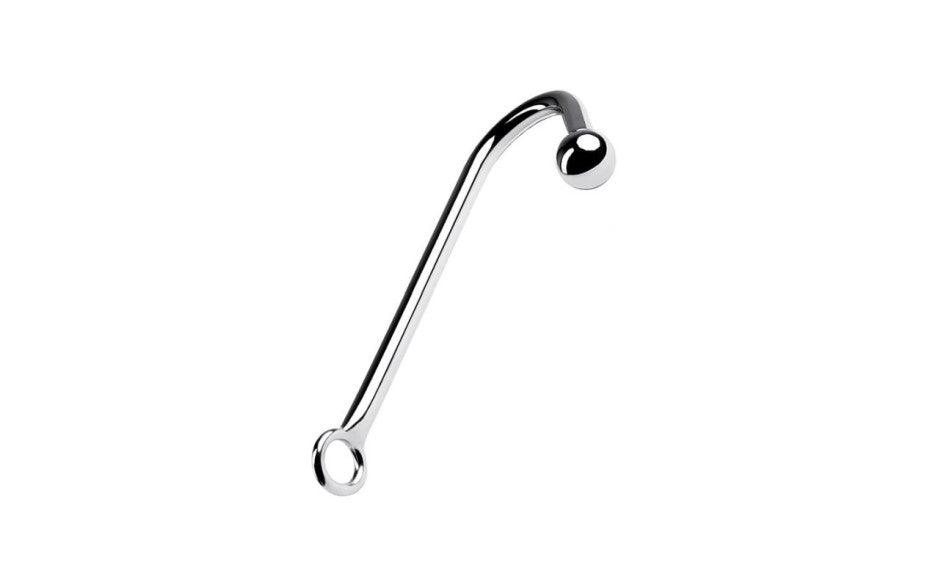 Silver Metal Anal Hook w Ball - Adult Toys