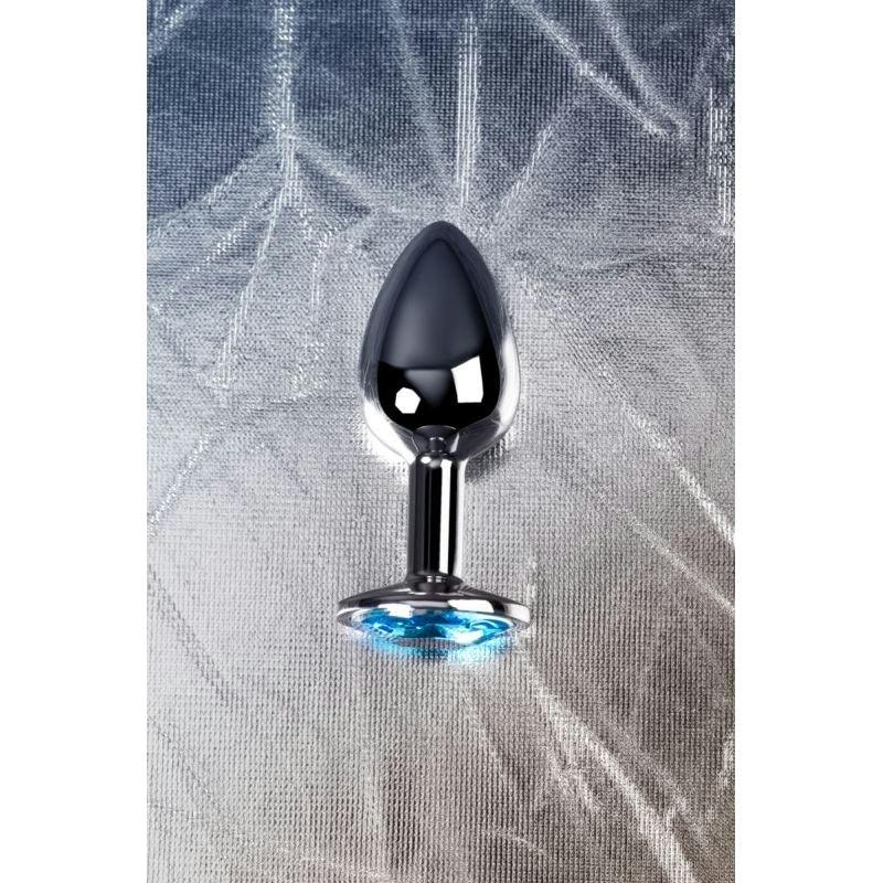 Silver Metal Anal Plug w Topaz Crystal Small - Naughty by Nature Adult Store